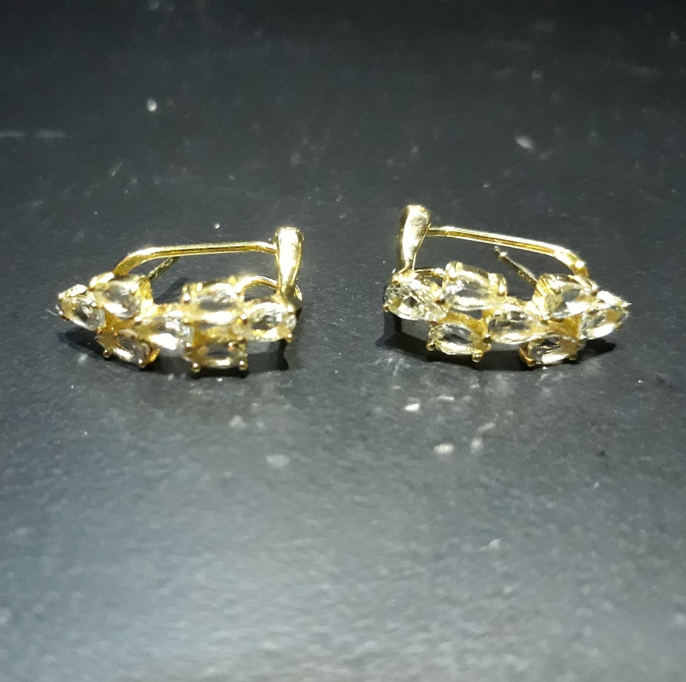 Natural Aquamarine Cluster Earrings c5